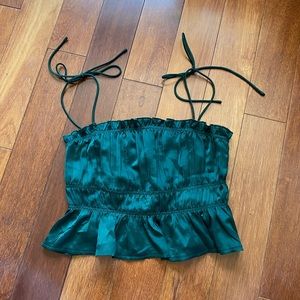 Princess Polly Irvetta Top Forest Green